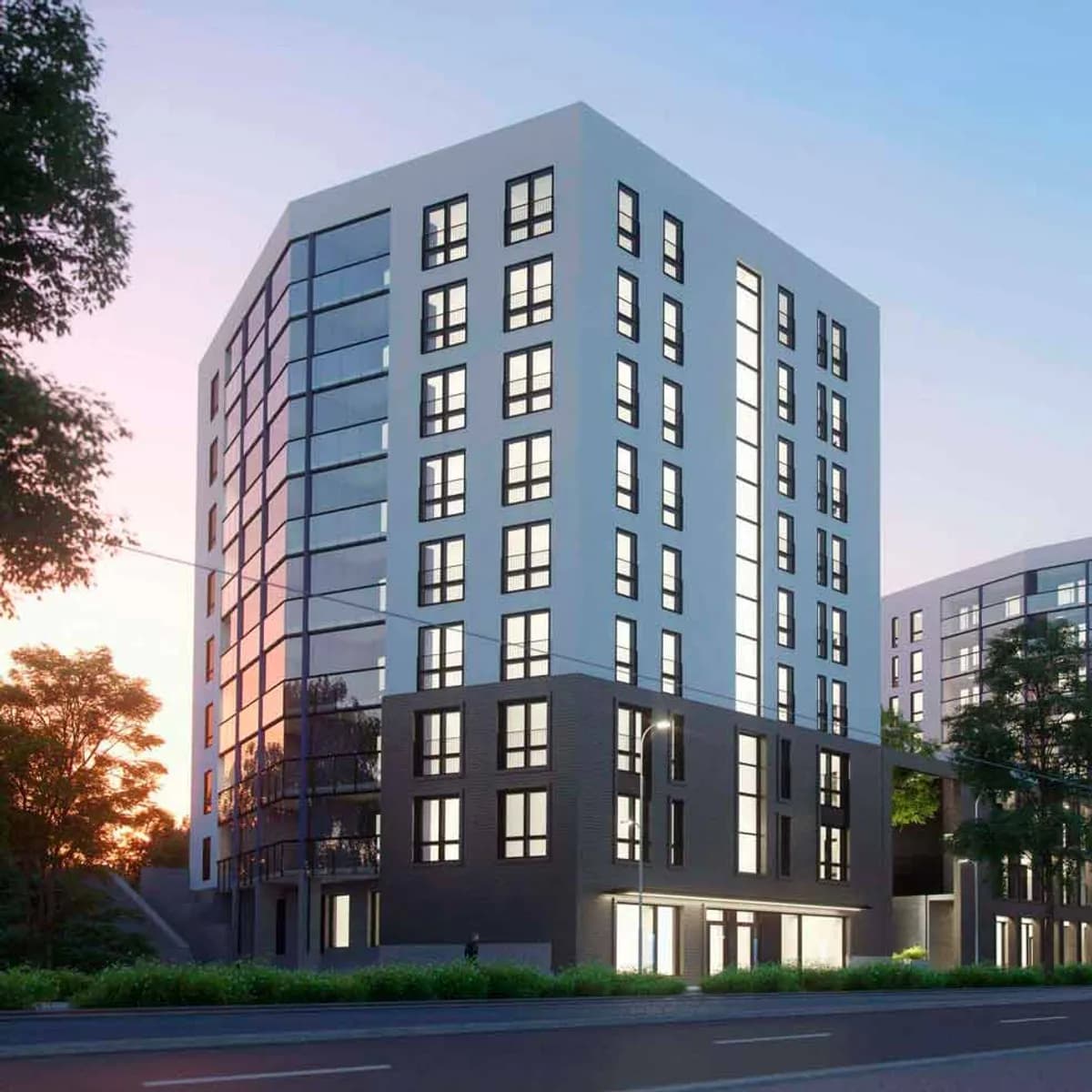 Modern Building (35 condos + 10 Offices) item card in the Spend Elon Musk Money simulator